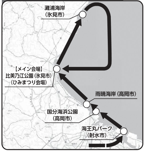 飛行ルートおよびランドマーク